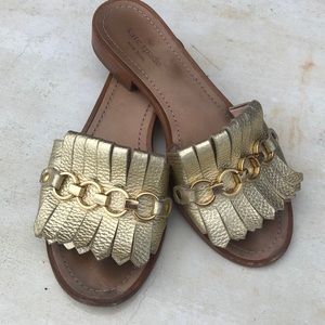 Kate Spade slip ons -Metallic gold